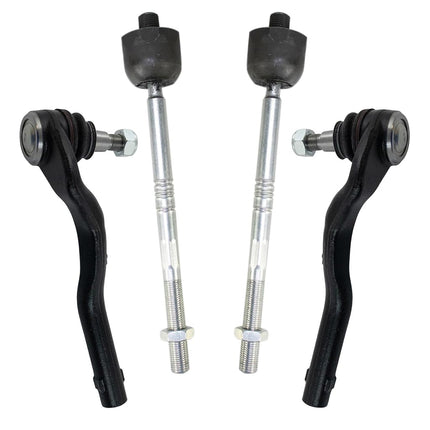 TRQ 4 Piece Front Inner & Outer Steering Tie Rod E