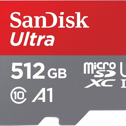 SanDisk 512GB Ultra microSDXC card + SD adapter, Memory card Full HD, up to 150 MB/s, For smartphones and Tablets, with A1 App Performance, UHS-I, Class 10, U1