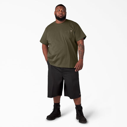 Camiseta Dickies de manga corta con cuello redondo y gramaje alto para hombre, color verde militar, 4XG grande y alto