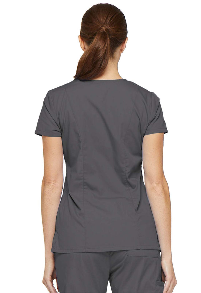 Dickies Women's EDS Signature Scrubs Jr. Fit V-Neck Top - Gray - XX-Large