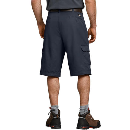 Dickies Men's 13 Inch Loose Fit Cotton Cargo Short, Rinsed Dark Navy V1, XX-Large