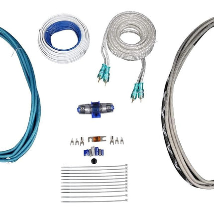 Rockville RMWK8 8 AWG Gauge Waterproof Marine/Boat Amplifier Wire Installation Kit, 25' OFC RCA Cables, Power, Ground, Speaker, Remote Wires, Fuse Holder, Includes RCA, and Accessories