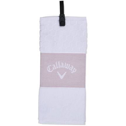 Callaway Golf Tri Fold Towel 2023 Mauve/White