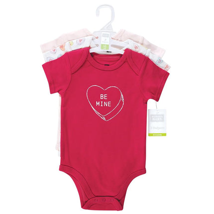 Hudson Baby Baby Cotton Bodysuits, Cinnamon Hearts, 18-24 Months