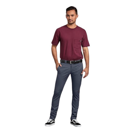 Pantalones de trabajo Dickies para hombre, corte ajustado, doble rodilla, azul marino oscuro, 40W x 34L