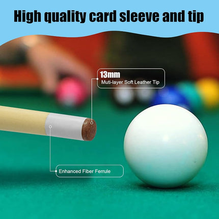 VANLAN Billiard House Cue Sticks Pool Cues 2-Piece 58 Inches Billiard Tips 13mm House Bar Billiard Cue Sticks Hardwood Cues Set of 2 (58" Set of 2)