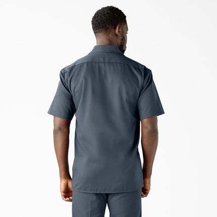 Dickies Men's Relaxed Fit Short Sleeve Work Shirt, 3X-Large Tall, Airforce Blue V1