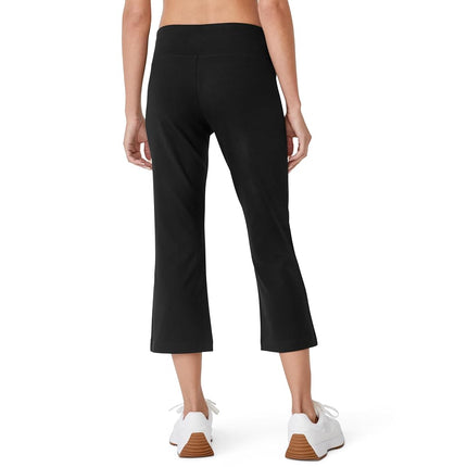 Jockey Women's Active Cotton Stretch Slim Flare Capri Yoga Pants, Black, M