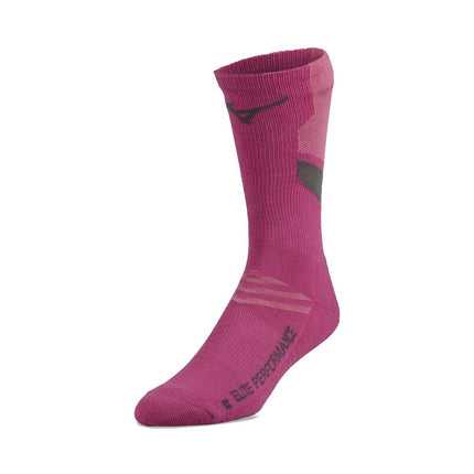 Chaussettes ras du cou Mizuno Runbird de volleyball pour femme, rose choquant, L (paquet de 2)