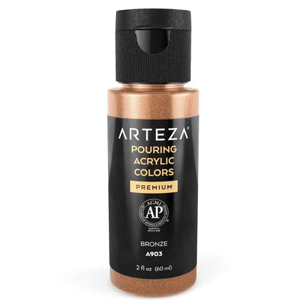 ARTEZA Acrylic Pouring Paint - 2oz Bronze High Flo