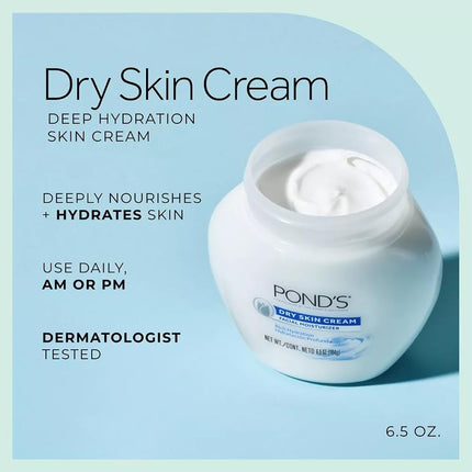 Ponds Dry Skin Cream 6.5oz Jar (2 Pack)