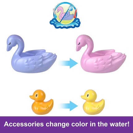 Polly Pocket Dolls and Playset, Animal Toys, Flower Garden Bunny Compact with Water Play and 2 Color-Change Pieces, HKV36
