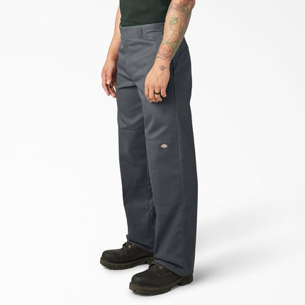 Loose Fit Double Knee Work Pants. Charcoal, 28 32