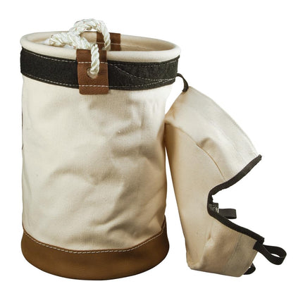 Klein Tools 5104VT Leather Bottom Bucket with Velcro Top Featuring Multiple Attachment Loops and Reinforced Bottom