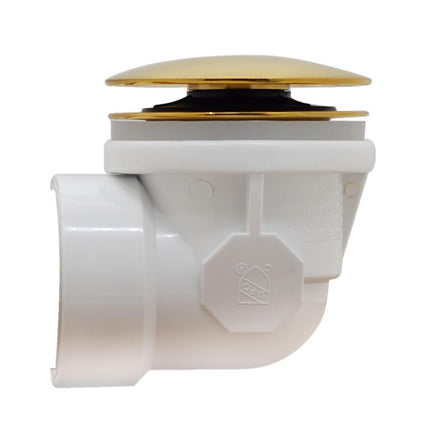 Westbrass 493244H-01 12" & 4" Bath Waste & Overflow Assembly with Tip-Toe Drain Plug and Illusionary Faceplate-SCH. 40 PVC Pipe, 1-Pack, Polished Brass