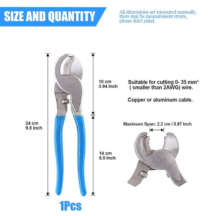Glarks 2Pcs Wire Crimper Terminal Crimping Tool Cable Lug Crimper Cu/Al Terminal Ratchet Electrician Plier with Cable Cutter for 10, 8, 6, 4, 2, 1/0 AWG Wire Cable Cutting and Crimping