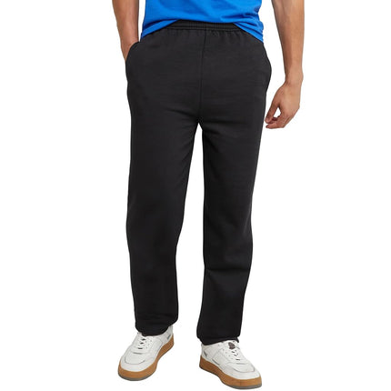 Hanes Men's, EcoSmart Fleece Sweats, Open Bottom Sweatpants, 30.5" Pants, Black, Large