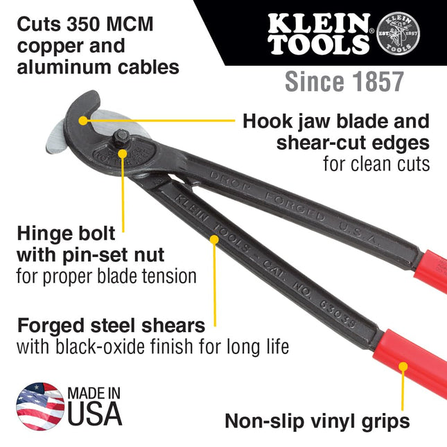 Klein 63035 Utility Cable Cutter, Red