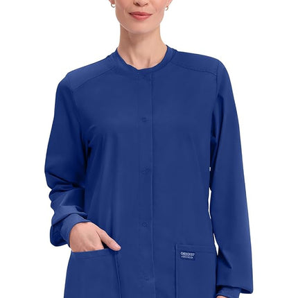 Cherokee Women's Snap Front Long Sleeve Warm-Up Ja