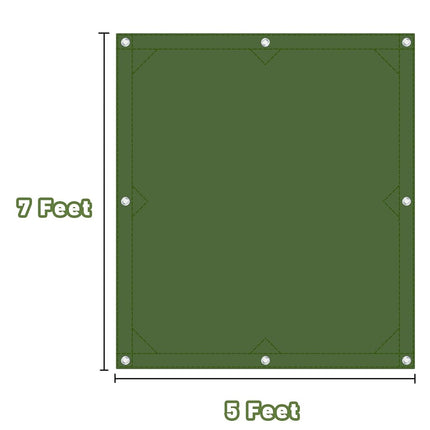 CARTMAN 5x7 Feet 12 Oz Heavy Duty Canvas Tarp, Green