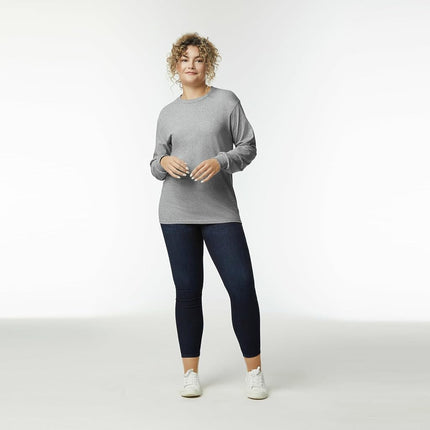 Gildan Unisex's Ultra Cotton Long Sleeve T-Shirt, Style G2400, Multipack, Sport Grey (3-Pack), 4XL (Pack of 3)