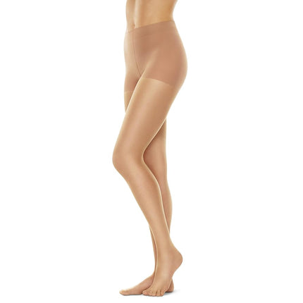 Medias Hanes para mujer Perfect Nudes para un acabado impecable, con control de abdomen, ultratransparente, puntera transparente, color Buff, talla grande
