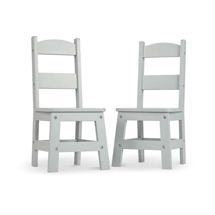 Melissa & Doug Wooden Chairs, Set of 2 - Gray Furniture for Playroom - Kids Wooden Chairs, Children's Wooden Playroom Furniture