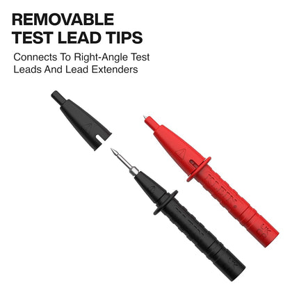 Klein Tools 69483 Meter Test Leads Accessory Kit with (2) Right-Angle, (2) Extenders, (2) Lead Heads, (2) Alligator Clips, and Case