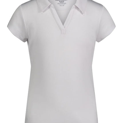IZOD Girls' School Uniform Short Sleeve Performance Polo, White, 16-18 Plus