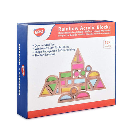 BOHS Translucent Rainbow Blocks, 24-Piece Sensory 