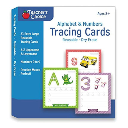 Alphabet & Number Tracing Cards, Reusable, Dry Era