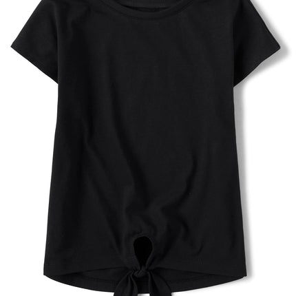 The Children's Place Girls' Short Sleeve Tie Front