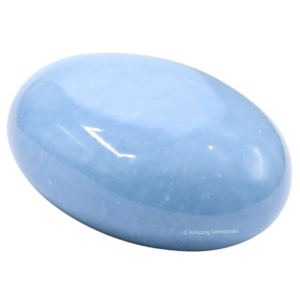 Amazing Gemstone Angelite Celestite Crystals and Healing Stones - Large Palm Stone Crystals Piedra - Crystal for Good Luck, Positive Energy, Meditation - Unique Stocking Stuffers Gifts for Women