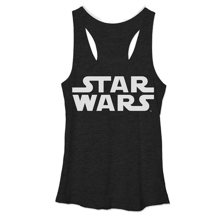 Camiseta sin mangas tipo racerback para mujer Fifth Sun Star Wars Movie Logo, Black Heather, Mediana