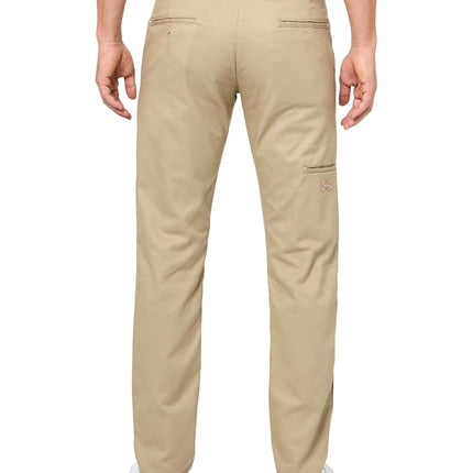 Dickies Mens Skinny Fit Double Knee Work Pants, Desert Sand, 28W x 30L