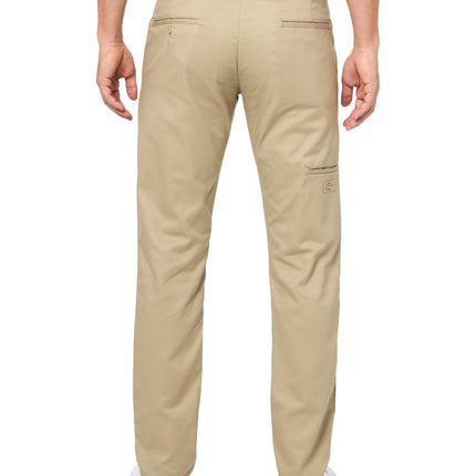 Pantalones de trabajo Dickies ajustados de doble rodilla para hombre, color arena del desierto, 28W x 30L