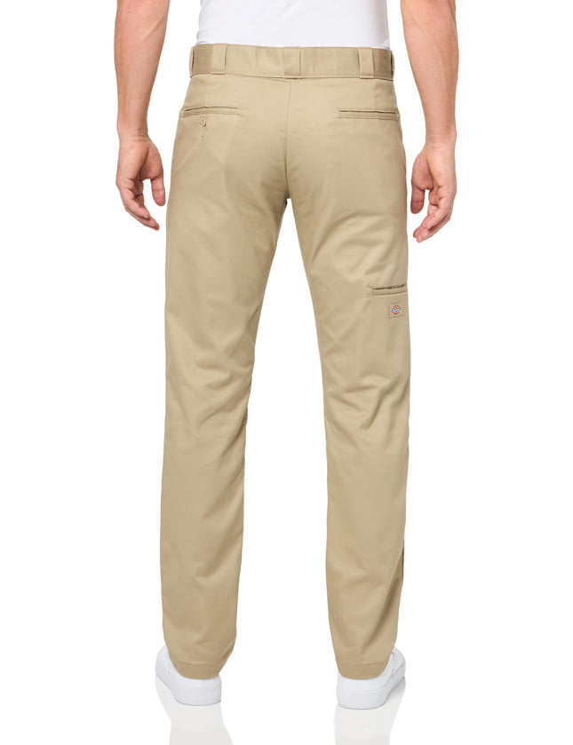 Pantalones de trabajo Dickies ajustados de doble rodilla para hombre, color arena del desierto, 28W x 30L