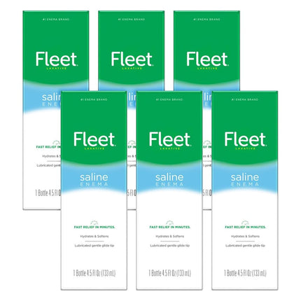 Fleet Enema Saline Ready to Use - 4.5 oz (6 Pack)