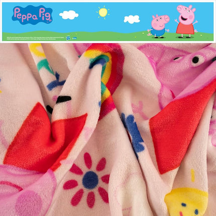 Plaid Peppa Pig pour enfants, ultra doux et soyeux au toucher, 102 cm x 127 cm, (Produit sous licence officielle)