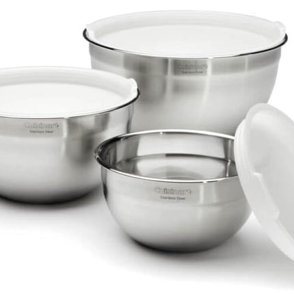 Cuisinart CTG-00-SMB Stainless Steel Mixing Bowls with Lids, 3 Piece