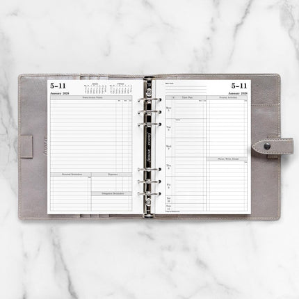 Filofax Calendar Diary Refill, A5 Size, Week-to-View with Appointments, Time Management, White Paper, Ruled, English, 2026 (CTM7051-26)