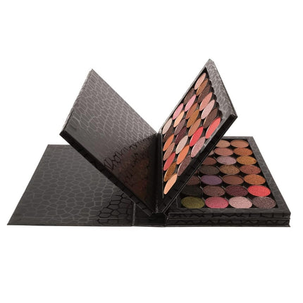 Allwon 4-Layer Book Shaped Magnetic Palette Large Empty Makeup Palette Storage Box for Eyeshadow Lipstick Blush Powder (Black)