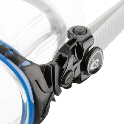 Cressi Big Eyes Evolution Crystal Mask - Revolutionary Adult Diving and Snorkeling Mask Crystal Silicone, Transparent/Blue Black, One Size