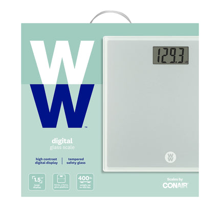 Básculas Weight Watchers de Conair, Báscula digital de baño para peso corporal en acabado Mármol Blanco