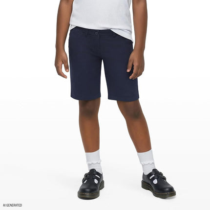 Short Bermudes Skinny en sergé extensible pour l'uniforme scolaire IZOD Junior, Marine, 13 ans