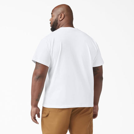 Dickies Men's Short Sleeve Heavyweight Crew Neck Pocket T-Shirt Henley, White (White Wh), S