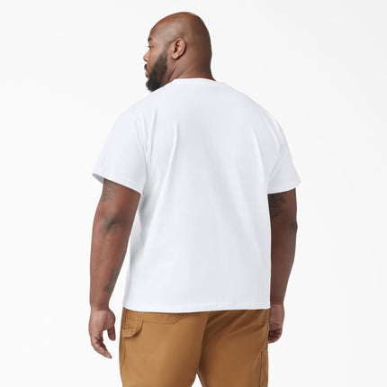 Dickies Camiseta de manga corta de cuello redondo de peso pesado para hombre, talla grande, blanco, 3X-Large Tall