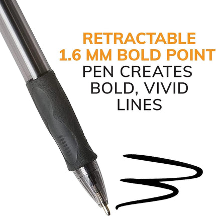 Bolígrafos Bic USA INC VELOCITY BOLD NEGRO 12 piezas (Juego de 6)