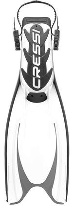 Cressi Frog Plus Open Heel Scuba Dive Fins (Made in Italy), Black/white, L/XL-9.5/10.5