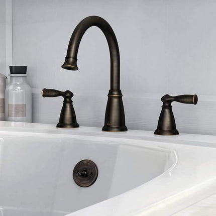 Moen 86924BRB Banbury 2-Handle Deck-Mount Roman Tub Faucet, Bathroom Fixtures in Mediterranean Bronze